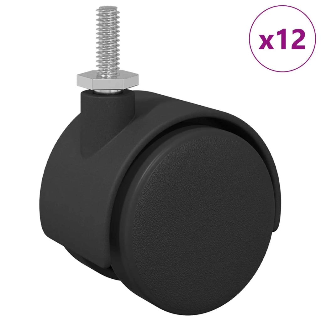 Ruote 12 pz Nero 40,1 x 37,8 mm PP e Ferro CFW9738685