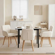 Sedie da pranzo 4 pz Bouclé Crema 59 x 56,5 x 85 cm 3428272