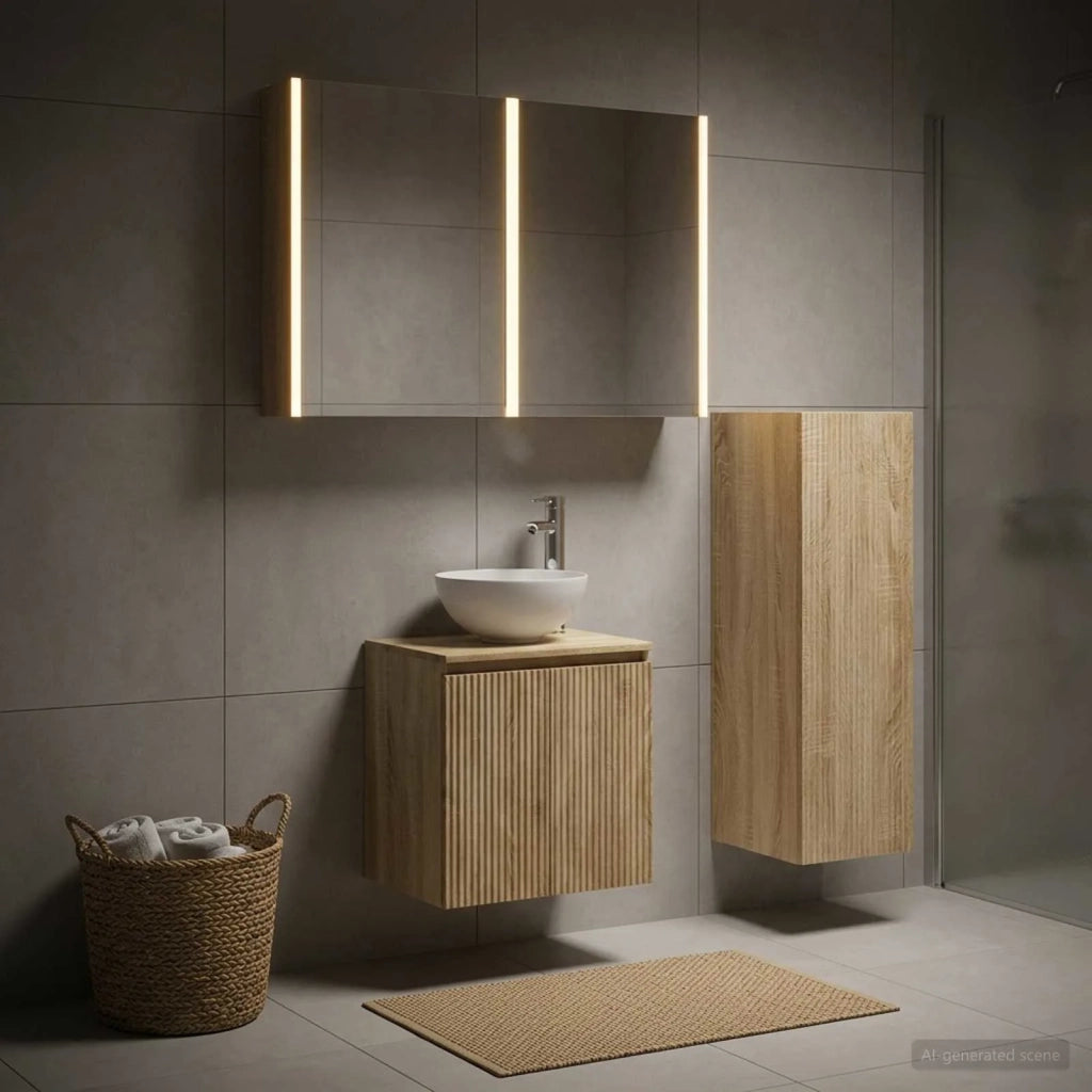 Set di mobili per il bagno 4 pz Rovere Sonoma 3407425
