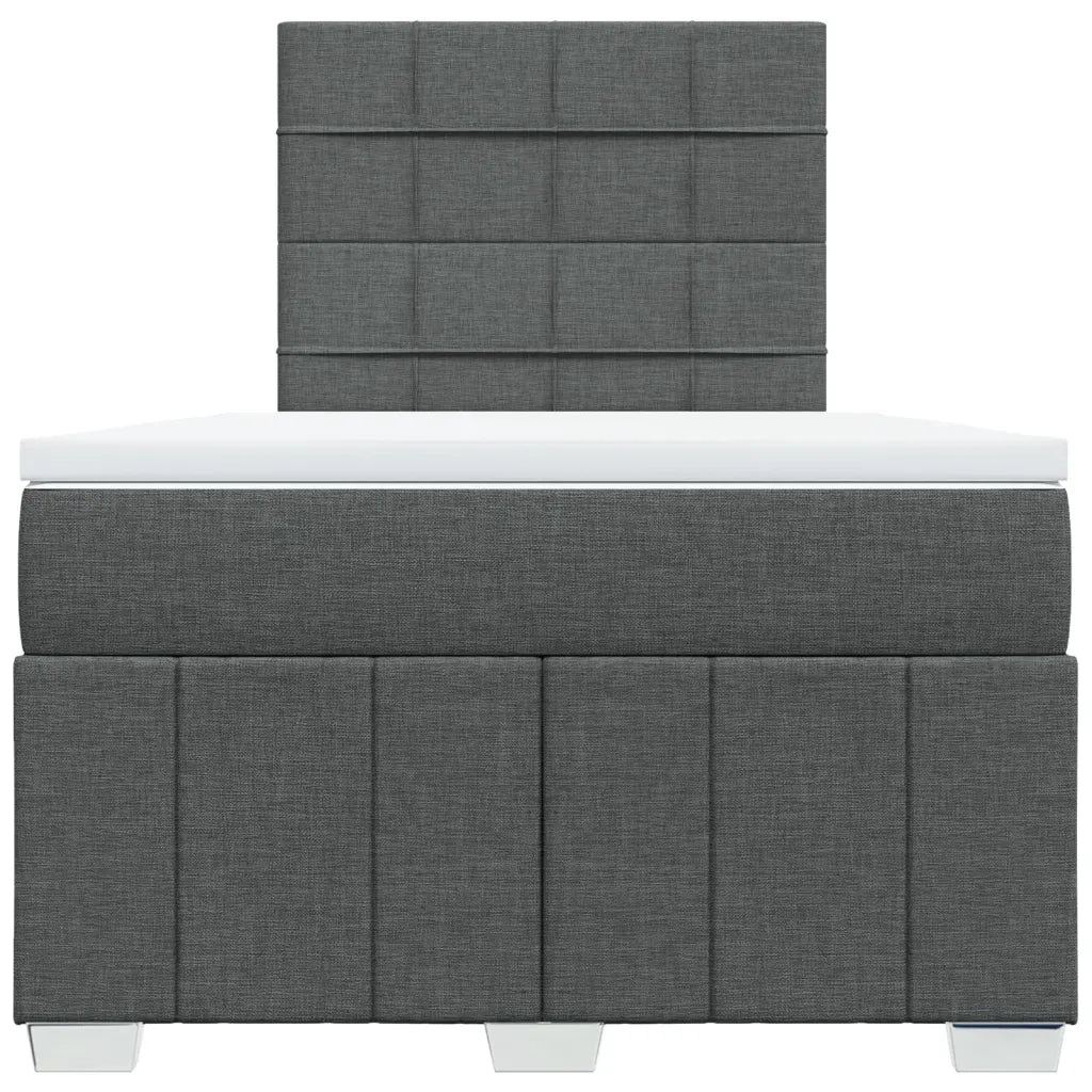 Giroletto a Molle con Materasso Grigio Scuro 120x190cm Tessuto