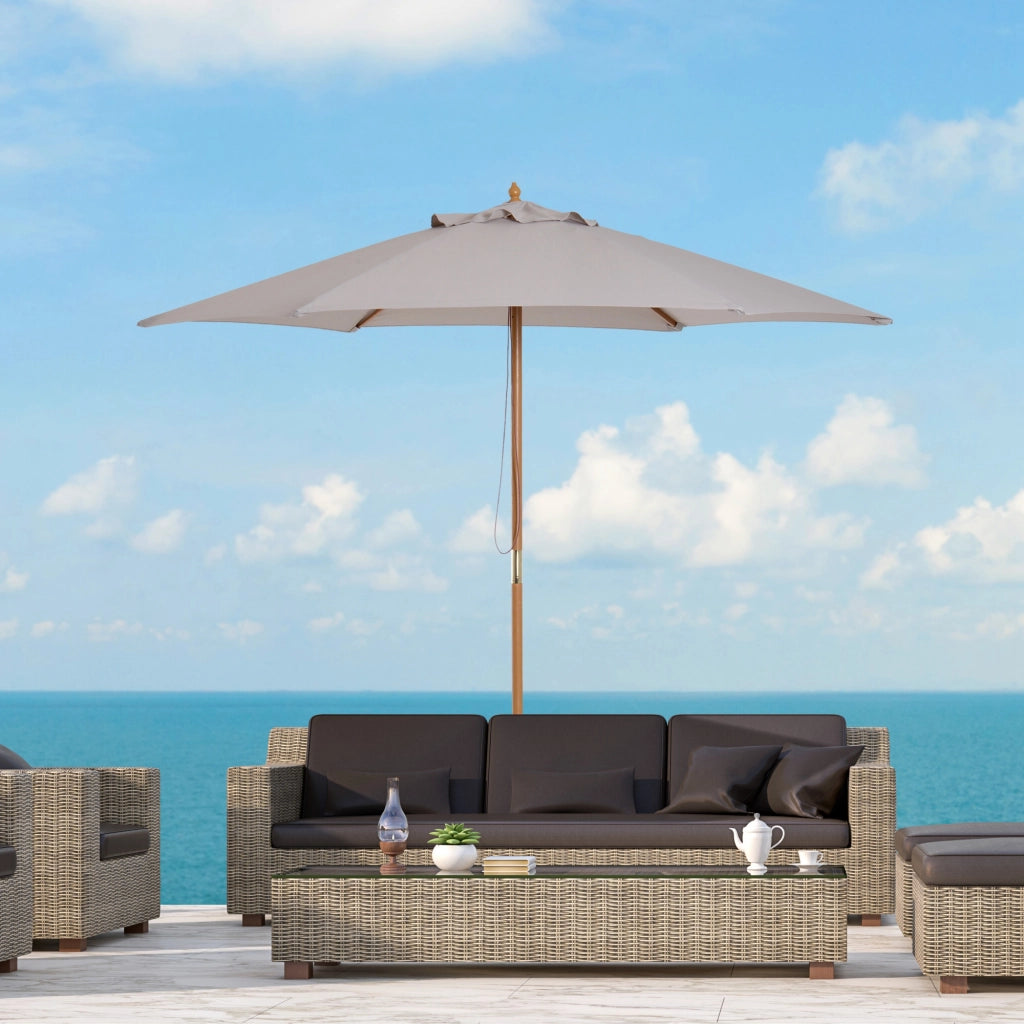 Ombrellone da giardino ¨C zephmum ¨C 250 cm grigio in bamb¨´