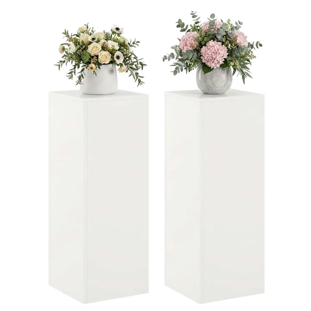 Supporto per piante 2 pcs Bianco 30 x 30 x 80 cm Acciaio 8012491