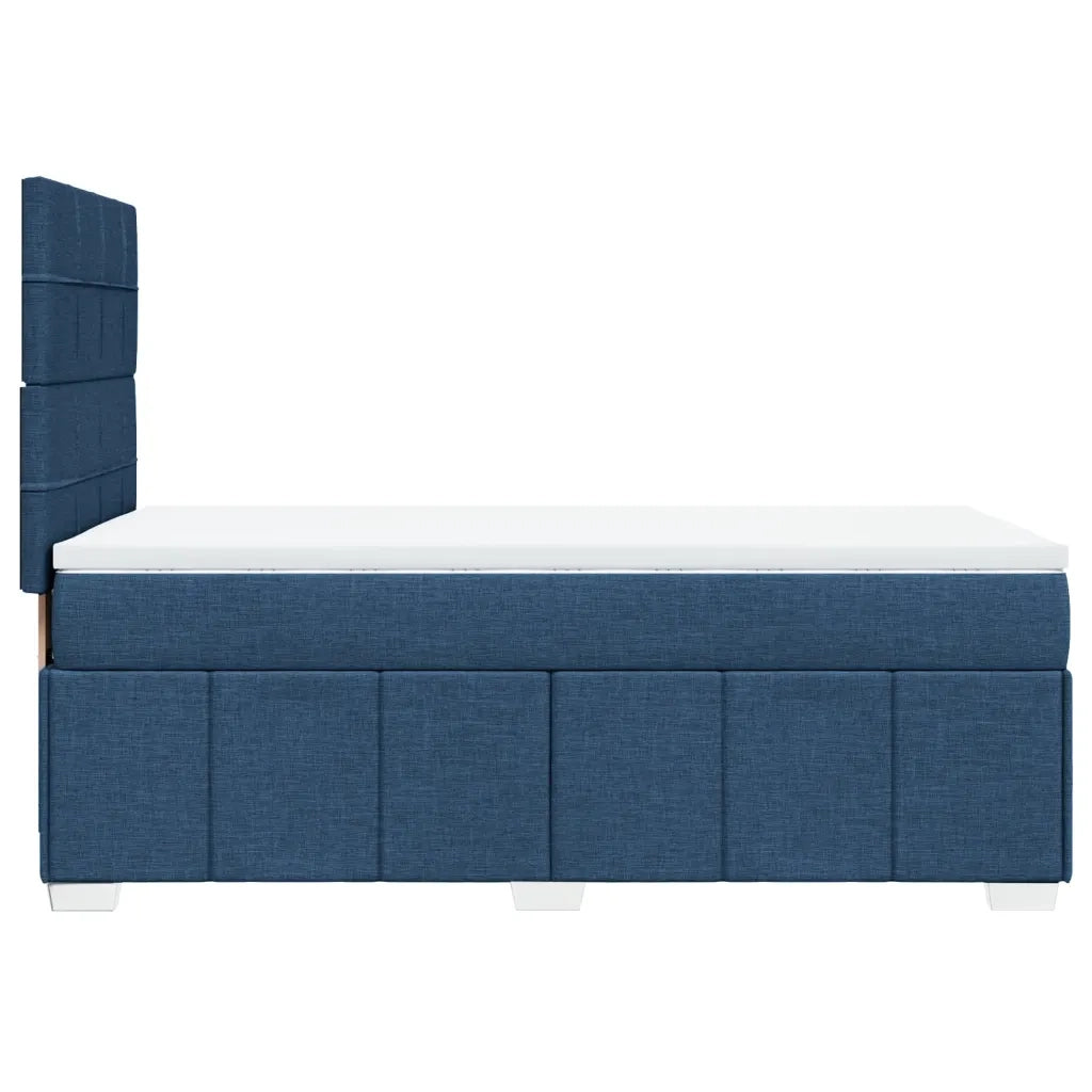 Letto singolo | Letto per adulti | Giroletto a Molle con Materasso Blu 90x200 cm inTessuto