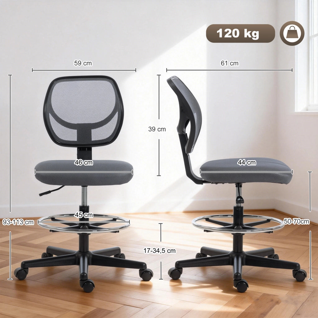 Poltrona da ufficio ergonomica con poggiapiedi ¨C zephmum ¨C grigio scuro