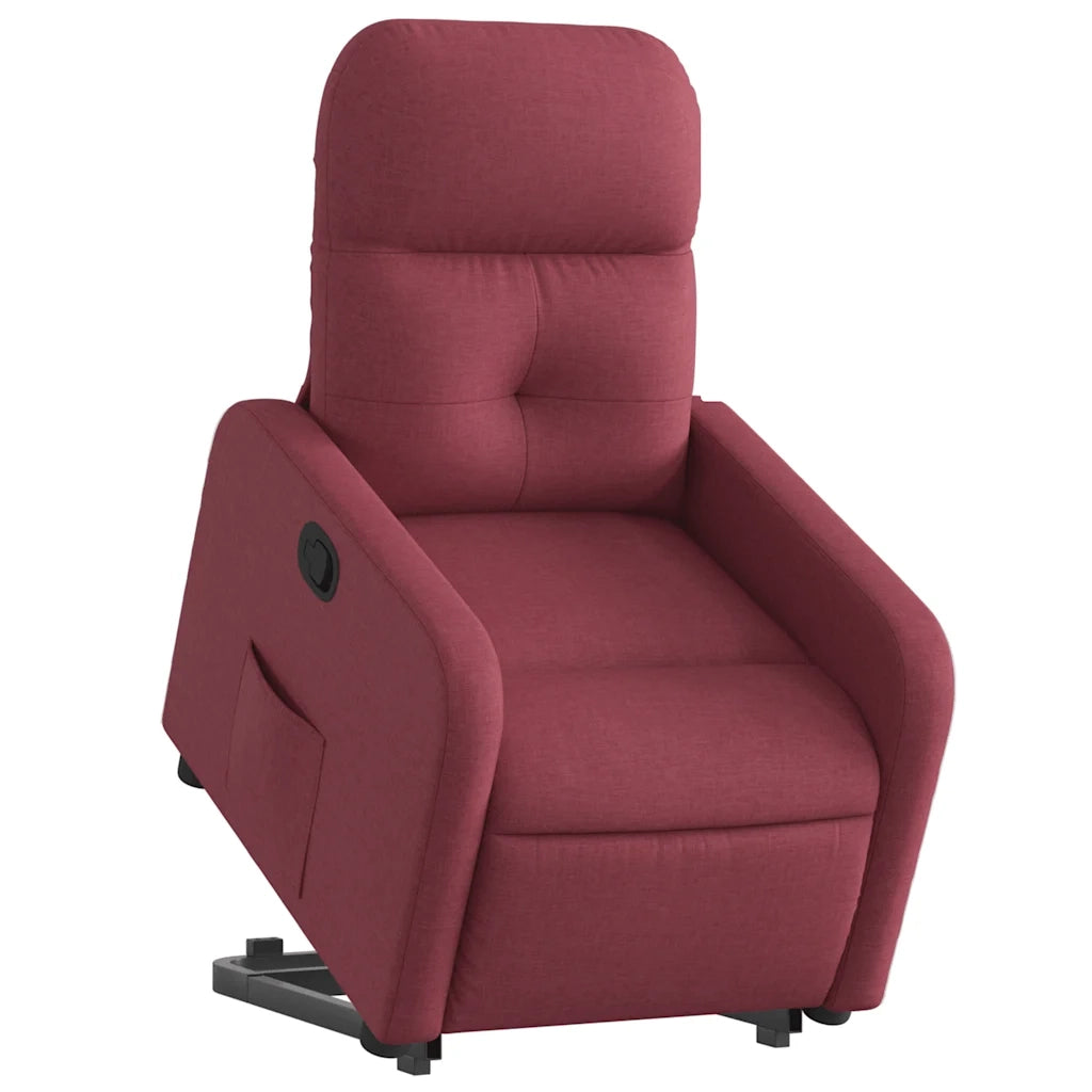 Poltrona Alzapersona Reclinabile Rosso Vino in Tessuto 3206798