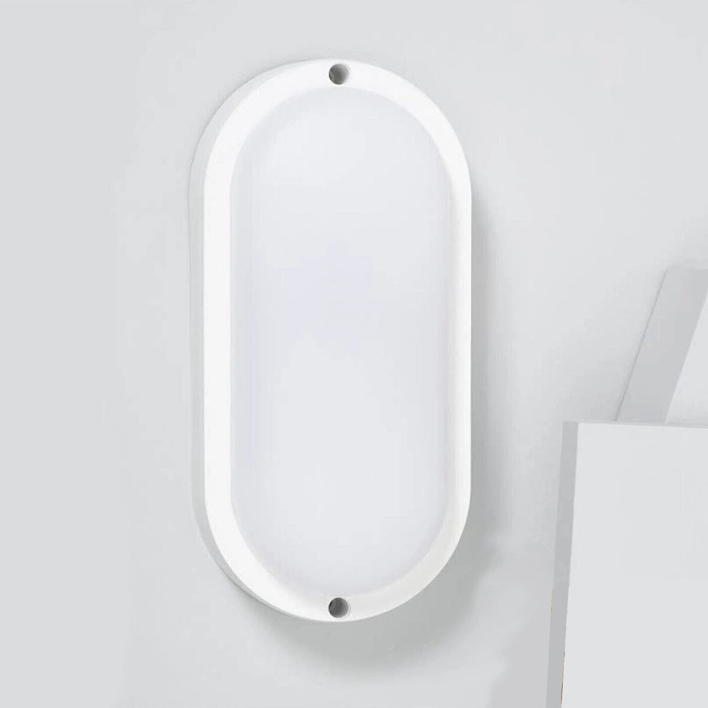 LAMPADA LED DA PARETE APPLIQUE OVALE 18W LUCE FREDDA 6000K INTERNI ESTERNI FC104