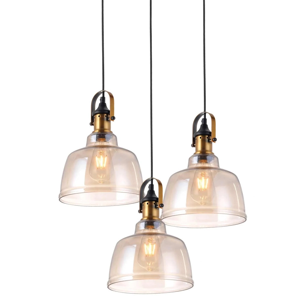 LÚZETE - LAMPADA DA SOFFITTO A 3 LUCI FEBBRAIO CRISTALLO CHAMPAGNE BASE CIRCOLARE