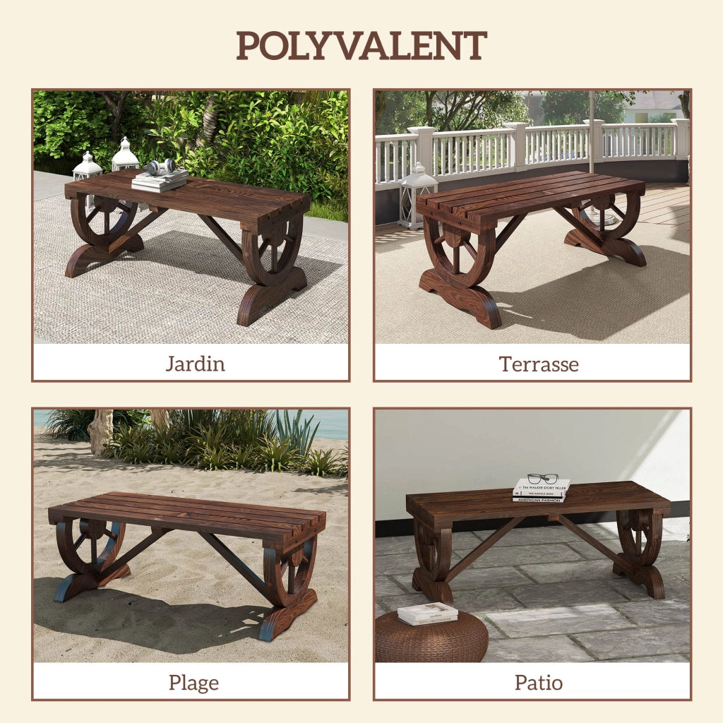 Banc de jardin en bois ¨C zephmum ¨C marrone
