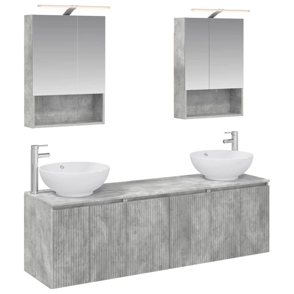 Set di Armadi da Bagno 5 pcs Grigio Cemento 3406482