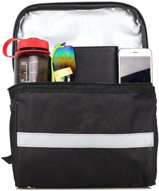Stuurtas - 1 pezzo - 23 × 13,6 × 16,5 cm - Grande capacità - Impermeabile - Tas per il portabagagli - Stuurtas - Adatto per biciclette, mountain bike e biciclette da corsa - Nero