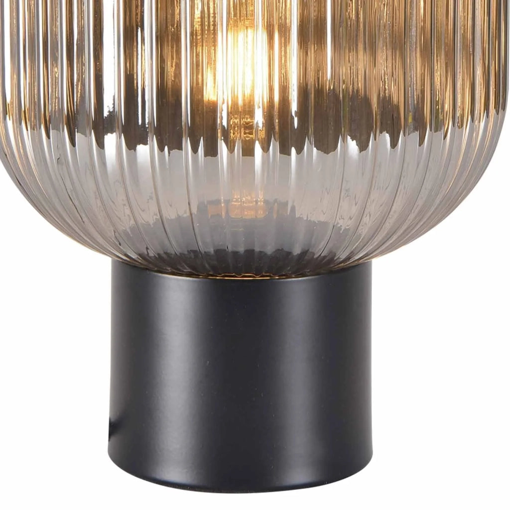 LÚZETE - LAMPADA DA TAVOLO FUMÉ SPECCHIATO Ø20 E27 SHELBY