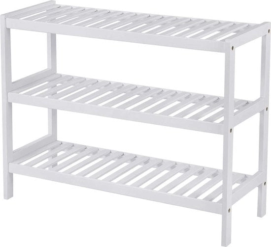 Scaffale per scarpe a 3 livelli - Scaffale per bagno - Scaffale per ripostiglio - Adatto per 12 paia di scarpe - 70 x 26 x 55 cm