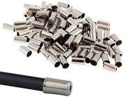 Ferrule di alta qualità - 100 pezzi - Metallo - Diametro interno 5 mm - Lunghezza 10 mm - Utilizzo per cavi di freno bicicletta - Ferrule per freni