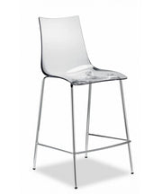 SGABELLI ZEBRA SET DA 2 ANTISHOCK H 65 in POLICARBONATO e ACCIAIO CROMATO SCAB DESIGN - Trasparente 100