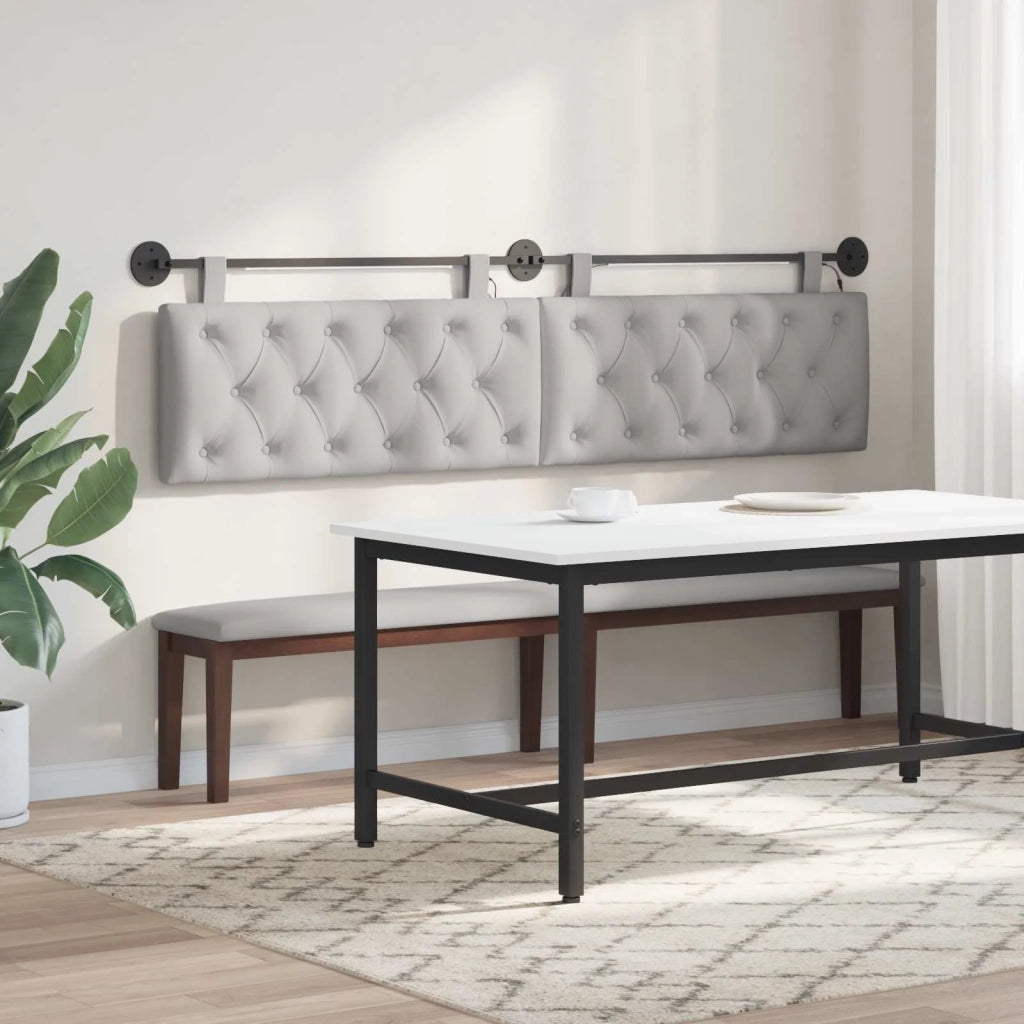 Testiera | Testata sospesa Con luce LED Grigio Nuvola Tessuto