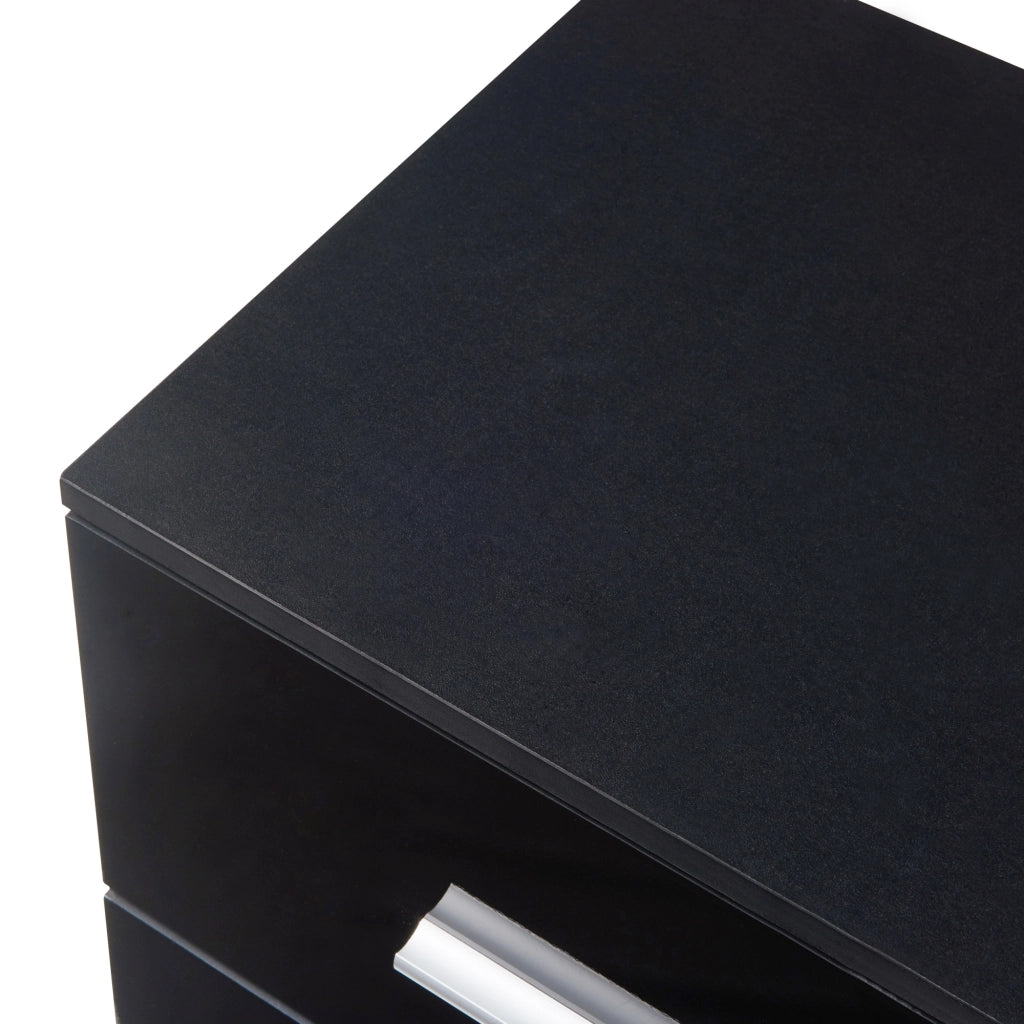 Set di 2 Comodini Aurdal con 3 Cassetti - Nero Lucido [en.casa]