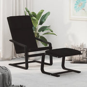 Divano Sedia-Poltrona Relax con Poggiapiedi Nera in Tessuto 745422
