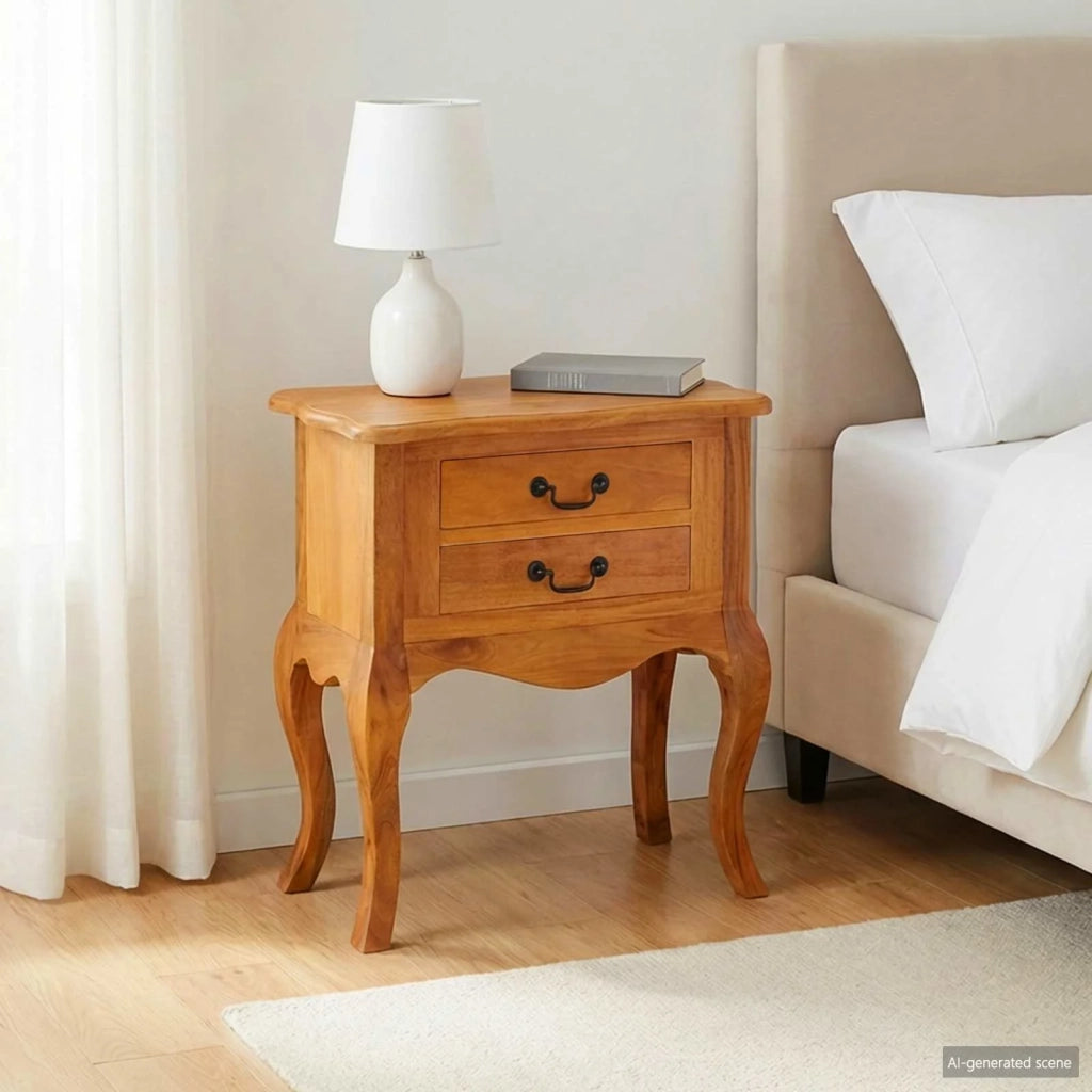 Tavolo laterale con cassetto Naturale 60,5 x 30 x 61 cm