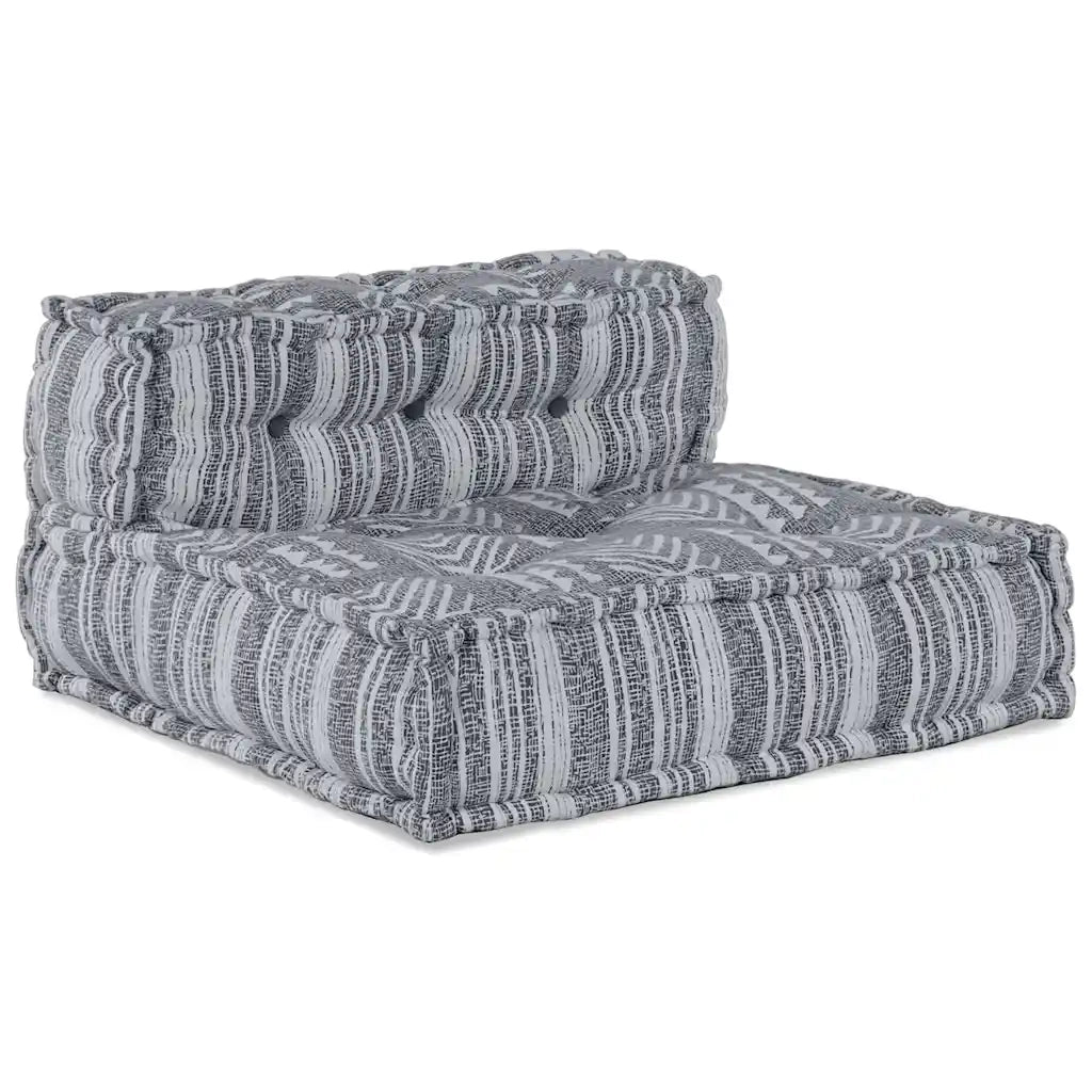 vidaXL Pouffe Rigato Grigio 70 x 70 x 54 cm Tessuto
