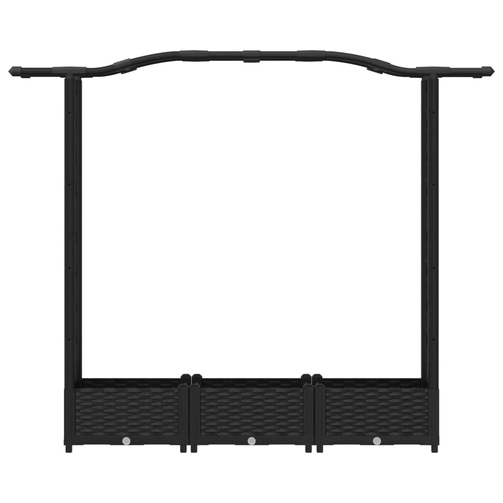 Letto Rialzato con Griglia e Tetto Nero 169 x 40 x 125 cm PP 42032528