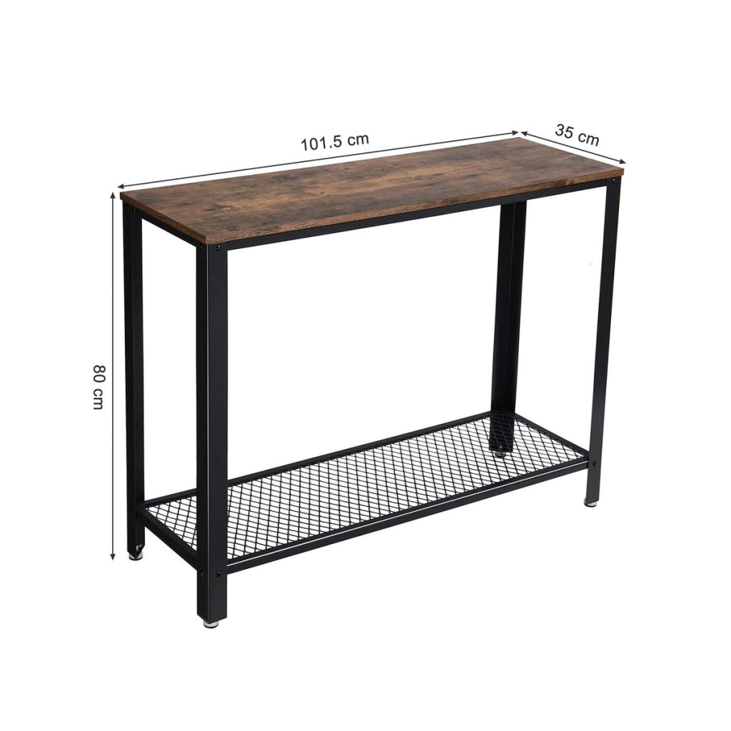 Console ingresso stile industriale in truciolato e metallo 101,5x35x80 cm