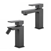 Set miscelatori lavabo bidet in ottone nero opaco Amber