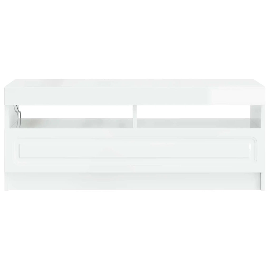 Mobile TV LED Bianco Lucido Legno ingegnerizzato 897869
