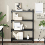 Libreria a 4 Ripiani Nera 80x30x120 cm in Legno Multistrato 837672