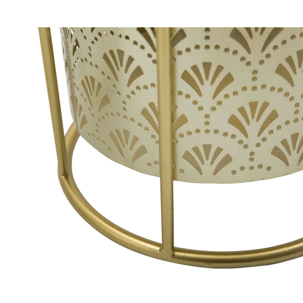 Set di 2 Vasi per Piante VKH397, Oro, Metallo, 21x21x40 cm