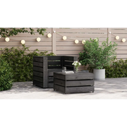 Set Divani da Giardino su Pallet 2 pz in Pino Impregnato Grigio 316199