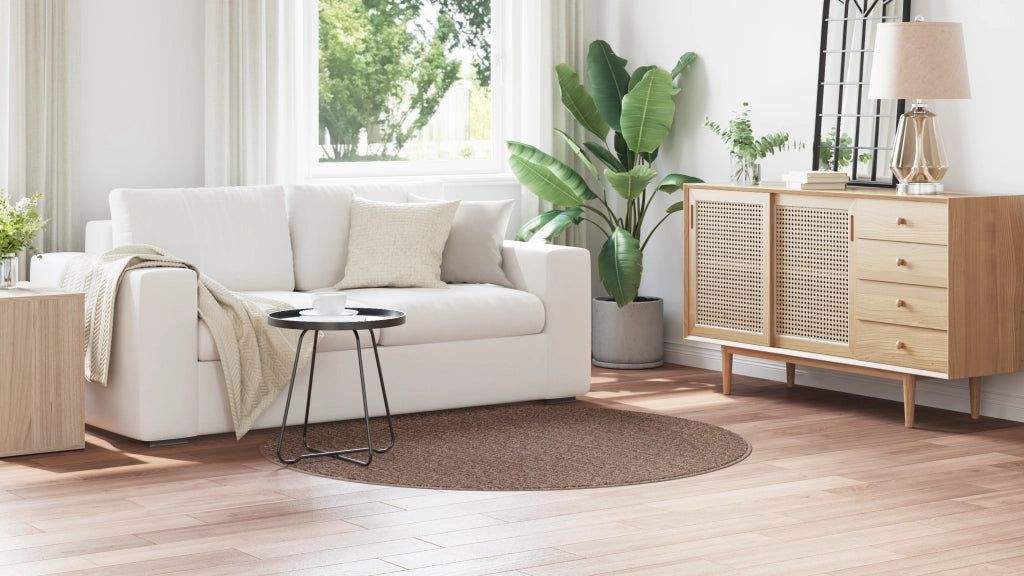 Tappeto Shaggy con retro in lattice Marrone Ã¸160 cm