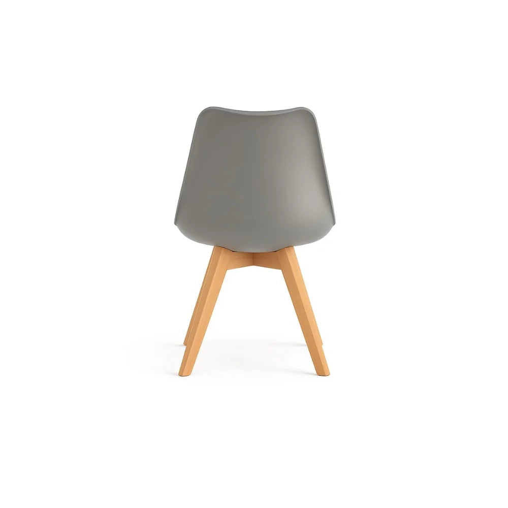 Set di 4 sedie da pranzo imbottite in polipropilene grigio scuro Lola con struttura in legno facili da pulire | Duzzle