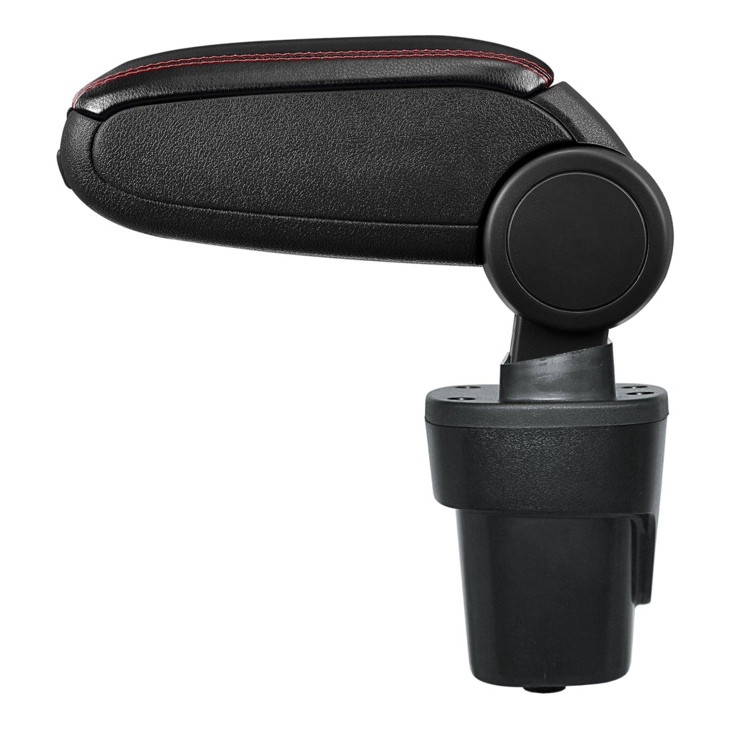 Bracciolo centrale per Opel Karl con scomparto imbottito in similpelle nera con cuciture rosse 03_0000589