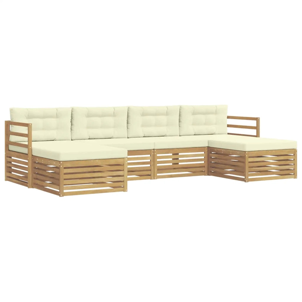 Set di divani da esterno 6 pcs Bianco e Crema