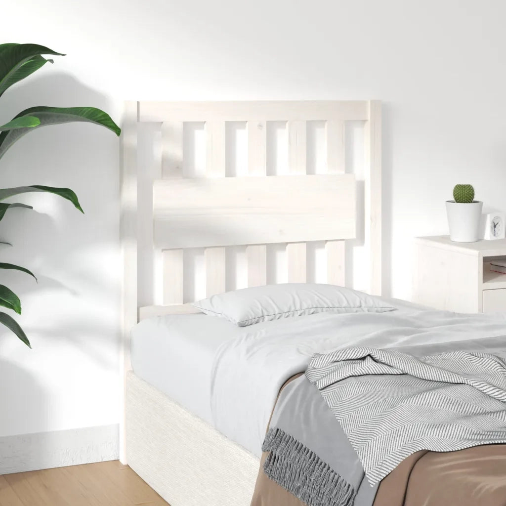 Testiera per Letto Bianca 80,5x4x100 cm Legno Massello di Pino cod mxl 51858