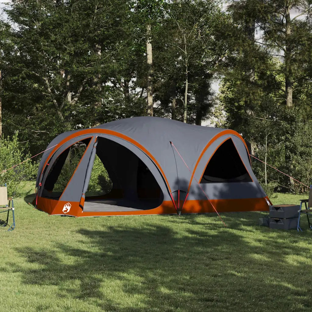 Tenda per famiglie 10 persone con tetto Grigio e arancione