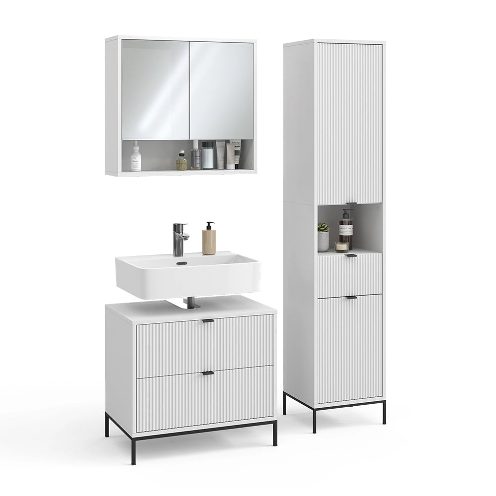 Vicco Set di mobili da bagno Bianco 3 parti