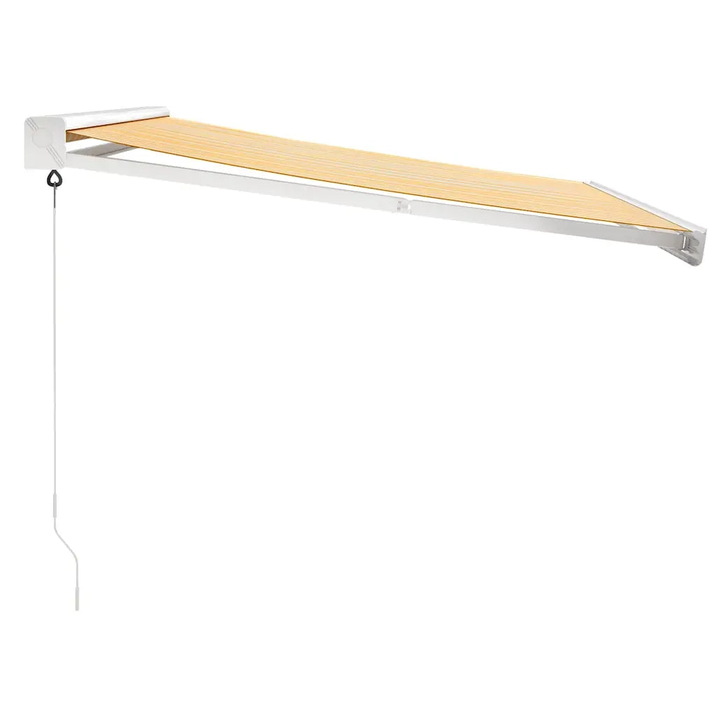 Tenda retrattile Giallo e Bianco con Struttura Bianca 3154532