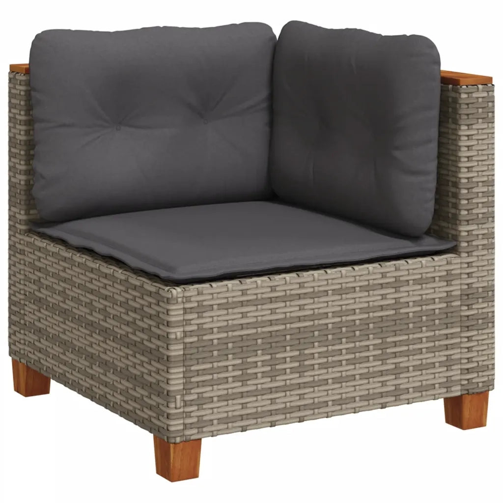 Set Divani da Giardino 11 pz con Cuscini in Polyrattan Grigio 3262056
