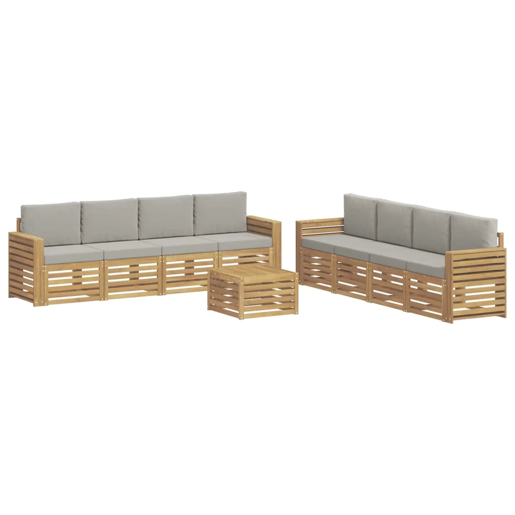 Set divani 9 pcs Bianco e Grigio Chiaro 59 x 59 x 37 cm 3391601