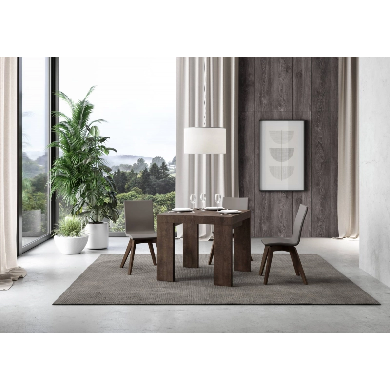 Tavolo allungabile 90x90/246 cm Roxell Premium - Noce