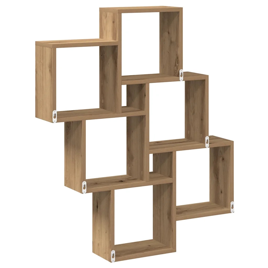 Mensola a Muro a Cubo Artigianale 78x15x93 cm Legno Multistrato