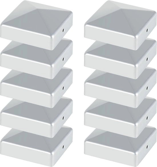 Dop per schermo quadrato piramide in alluminio anodizzato zilver 71mm