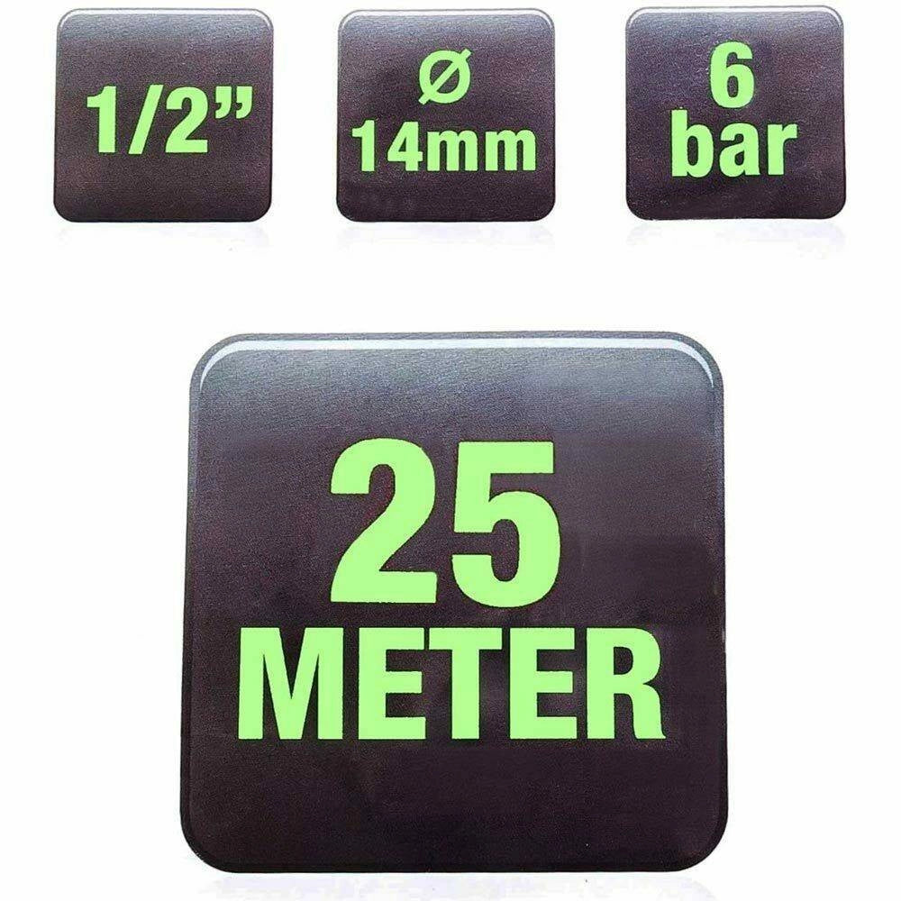 Trade Shop - Tubo Da Giardino In Pvc 1/2 14mm 25mt Pompa Acqua Irrigazione Terrazzo -