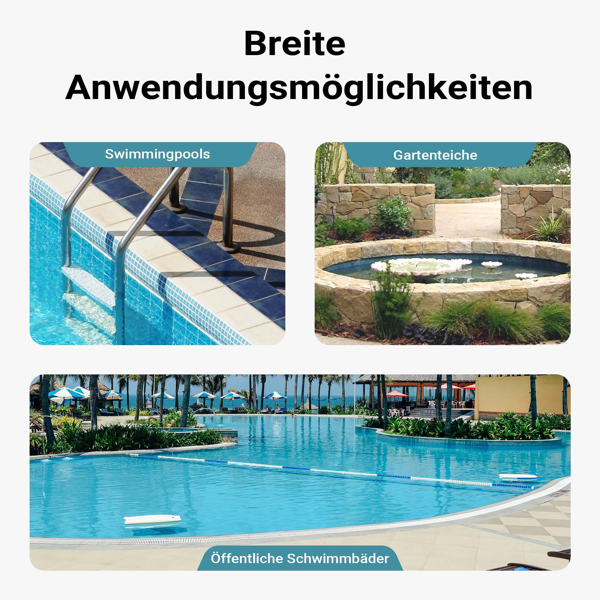 Tubo per piscina nero, 12 m ø 38 mm, sezionabile ogni 1,5 m, galleggiante, in resina 190 g/m Made in EU