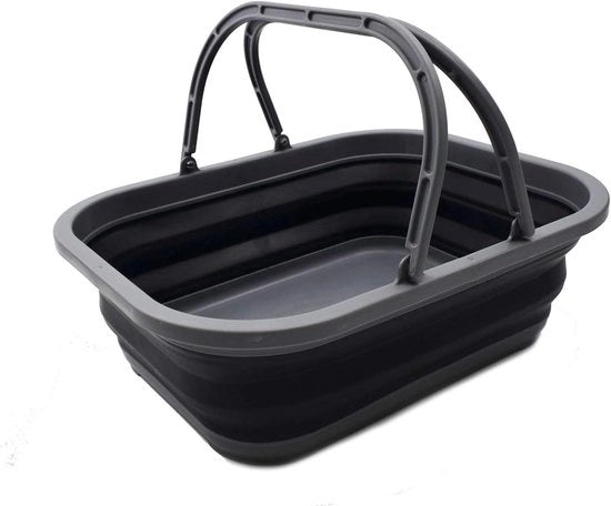 Badia portatile pieghevole - risparmio di spazio - 12 litri - grigio/nero