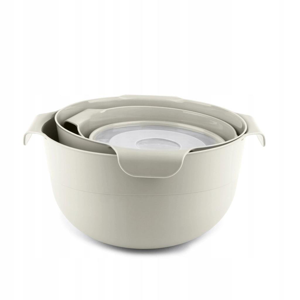 Set di ciotole da cucina KADAX in plastica con coperchi, scolapasta e filtro, 7 pezzi