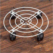 Cesto per Piante - Cestino per Piante con Ruote Mobili per Interno e Esterno (Bianco 28cm)