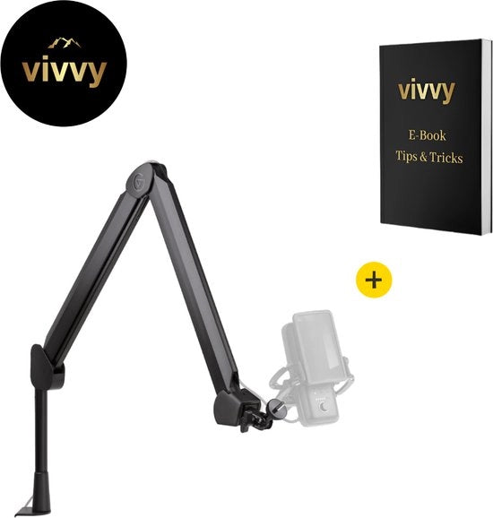Braccio Microfono - Braccio Microfono Senza Microfono 2 In 1 - Microfono Gaming per PC Multifunzionale - 100% Garanzia di Soddisfazione - Con Supporto Microfono - Incluso Viti di Fissaggio alla Tavola