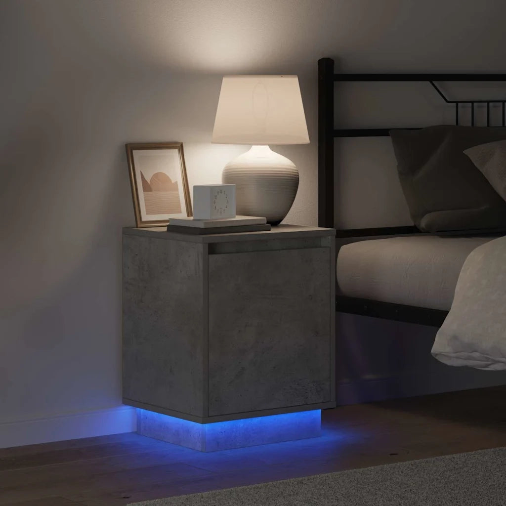Set di 2 Comodini | Armadio da Notte | Mobiletto da notte Grigio cemento 39 x 34,5 x 50 cm